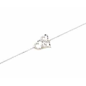 925 Sterling <b>Silver</b> Three Heart Design Chain <b>Bracelet</b> with Pen White Stone-Elegant Crystal <b>Bracelets</b> & <b>Bangles</b> - Product Image 6