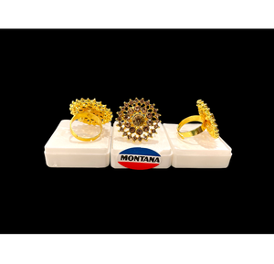 Belle bague plaquée or et argent avec motif floral complexe et incrustation de diamants américains rayonnants pour femme - Product Image 3