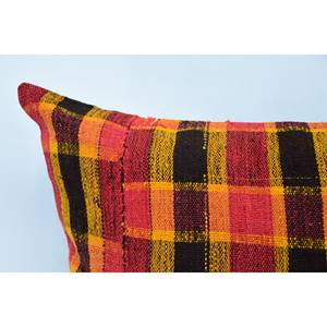 Multicolor tartán patrón almohada 24x24 pulgadas lana Kilim Plaid Vintage tejido diseño - Product Image 2