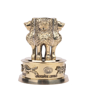 Timeless Elegance Brass Figurine 'Satyamev Vajayate' Art Deco for Table <b>Top</b> Office Home Decor Gift Ideas Wholesale Price India - Product Image 1