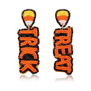 Top vente Halloween perlé chauve-souris citrouille goutte boucles d'oreilles pour les femmes Unique perle bijoux pour fille Cosplay - Product Image 5