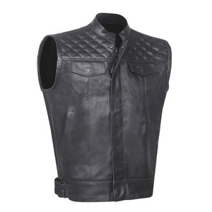 Refined <b>Men's</b> Winter Leather <b>Vest</b> Lightweight Breathable Eco-Friendly Covered Button Closure Sleeveless Casual Outerwear - Product Image 1