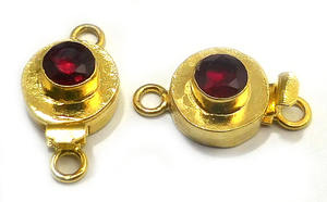 ตะขอกล่องทรงกลม3เส้น1โกเมนสีแดง1เส้นและ2เส้นมีตะขอเกี่ยวชุบทอง18K เครื่องประดับ21X12X8MM ทำเข็มกลัด B751 - Product Image 2