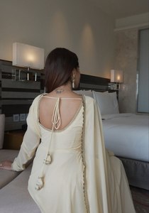 Ensemble de robe de soirée indienne et pakistanaise pour femmes, en georgette, séchage rapide, avec magnifique dupatta et pantalon, pour occasions spéciales, coupe classique - Product Image 4