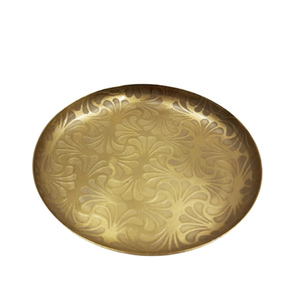 Servir plaque ronde en fer couleur or plaque décorative de taille moyenne pour la décoration de fête et de mariage en vrac personnalisé - Product Image 6