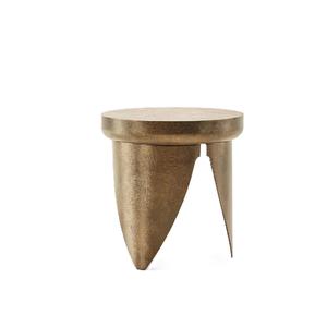 Mesa de centro de latón de Metal para sala de estar de estilo europeo más vendida, acabado dorado, mesa central redonda de baja altura para dormitorio - Product Image 2