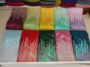 Nouvelle arrivée femmes robe matériel arc-en-ciel séquence Allover Design Net tissu de l'exportateur indien au prix de gros - Product Image 2