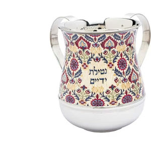 Best Seller Customised 5'' 40oz Elegant Grey Gold Decal Stainless Steel Hand Jewish Washing Cup Netilat Yadayim Metal for <b>Basins</b> - Product Image 2