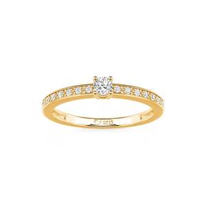 Anillo de Compromiso Jeulia Minimalista con Diamante de Corte Redondo, Chapado en Oro Rosa, Estilo Eternidad - Product Image 3