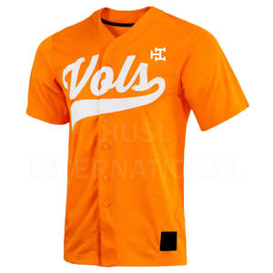 Vêtements de sport de baseball personnalisés, uniforme de baseball rétro à col en V avec boutons, logo personnalisé, nom, maillot de baseball en mesh - Product Image 2