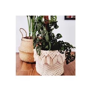 Organisateur de maquillage panier en macramé fait à la main conçu dans un décor artistique pour les dépanneurs disponibles dans des tailles personnalisées - Product Image 1