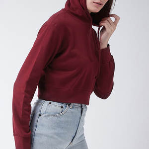 Sudadera Corta Informal de Alta Calidad con Forro y Estampado Sólido para Mujer, Ropa Urbana Personalizada de Invierno con Capucha y Logotipo Frontal, Transpirable - Product Image 5