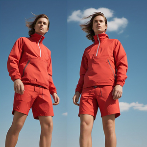 Chaqueta cortavientos Pantalones cortos de lluvia Pantalones impermeables Streetwear Chándales cortavientos para hombres - Product Image 3