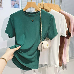 Camisetas casuales para mujeres Logotipo de impresión personalizado Espacios en blanco Algodón Moda Señoras Diamantes de imitación Transpirable - Product Image 1