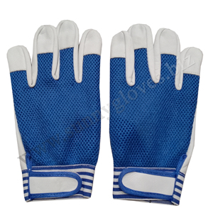 Gants de travail en cuir avec dos en tissu de coton Interlock Gants de conduite en cuir respirants pour la main - Product Image 1