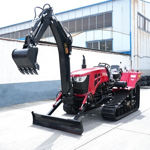 Mini-tractopelle compacte sur chenilles pour l'agriculture, machine agricole avec lame frontale pour travaux sur le terrain - Product Image 1