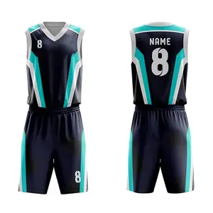Nouvelle conception sur mesure pour l'uniforme de l'équipe de basket-ball New Jersey uniforme Sublimation motif solide maillot pour hommes