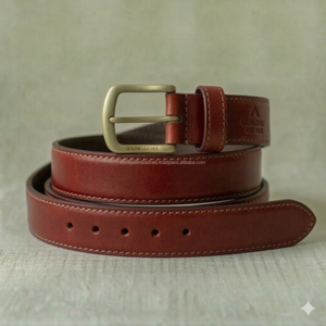 Ceinture décontractée vintage en cuir de vachette avec boucle en cuivre de haute qualité pour homme - Durable et robuste - Product Image 5