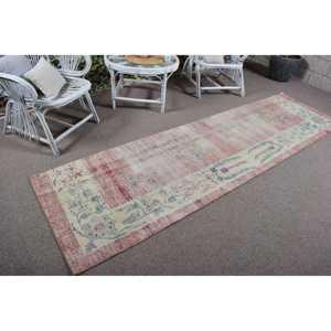 Vintage Rug, 2.7x9.6 ft <b>Runner</b> Rug, <b>Red</b> Persian Wool Turkish Rug - Product Image 2