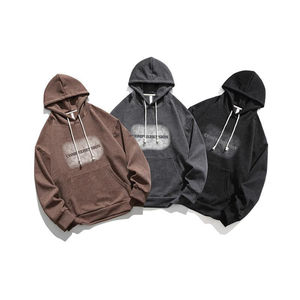 2025 nouvelle marque à la mode à la mode poids lourd lavé à l'acide hiver 100% coton doublé coupe ample hip-hop sweat à capuche décontracté pour unisexe - Product Image 1