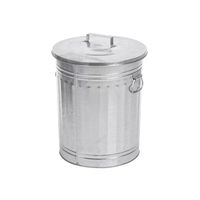 Poubelle en fer galvanisé avec couvercle pour poubelles intérieures et extérieures Seau en métal Grande poubelle faite à la main