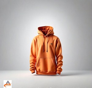 Sudadera con capucha naranja de gran tamaño para hombre 350 GSM pesado de alta calidad transpirable polar cómodo ropa de invierno sudadera suave barata - Product Image 4