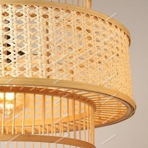 Lámpara Colgante Moderna de Mimbre Natural para Decoración del Hogar, Pantalla Ajustable de Bambú y Papel Trenzado para Dormitorio, Comedor y Techo - Product Image 5