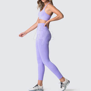 Femmes Top Fashion Respirant Solide Motif Yoga Set Plus Size-Prix de gros - Product Image 5