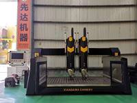 Máquina de Grabado de Arco en Piedra CNC de 2 Cabezales y 4 Ejes |   Fresa para tallar superficies curvas interiores y exteriores