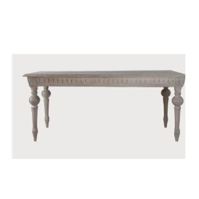 Meja Makan ukiran Modern kayu polos kualitas tinggi meja makan gaya trendi buatan tangan kayu untuk dijual