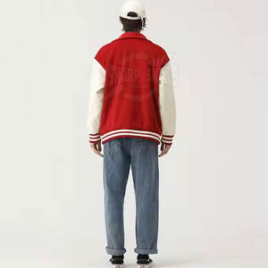 Veste de baseball enduite de qualité supérieure avec logo sur le devant Conception hivernale écologique en coton et laine de haute qualité - Product Image 5