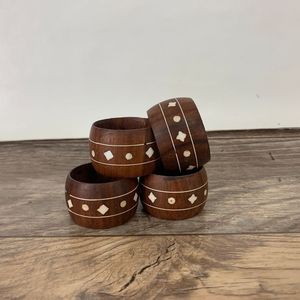 Rond de serviette en bois avec finition combinée et meilleure qualité en forme pour la maison hôtel restaurant et décoration de fête - Product Image 4