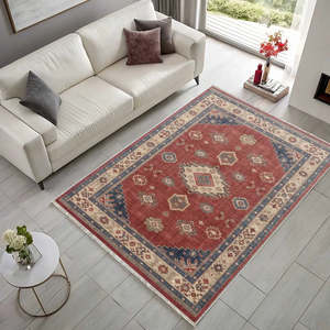 Netline Home Heritage Medallion Crimson Red Traditional <b>Washable</b> <b>Rug</b> - Product Image 4