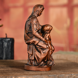 Escultura de madera de la Virgen de <span class=keywords><strong>Bruges</strong></span>, Virgen y el Niño Jesús tallados al estilo renacentista para el arte cristiano clásico - Product Image 4