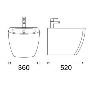 Bidet da pavimento in ceramica bianca lucida con Design a parete modello persone-confezione singola - Product Image 6