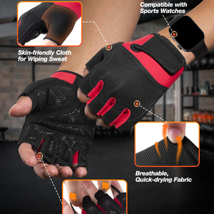 Nuevo diseño de guantes de levantamiento de pesas de neopreno de medio dedo cómodos guantes de entrenamiento de gimnasia de los fabricantes - Product Image 5
