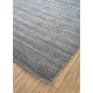 Tapis Uvenuti noué à la main en laine et soie de bambou, bleu uni, design oriental, forme rectangulaire pour la maison, le salon, la chambre - LRB-1670 - Product Image 2
