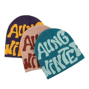 Gorro de punto de talla grande con diseño personalizado, precio mayorista, logo estampado por transferencia térmica, letras de hip hop, tejido de invierno 100% acrílico común - Product Image 1
