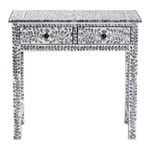 Table console d'armoire à 3 tiroirs Table console artisanale en nacre pour salons raffinés Table MOP - Product Image 5