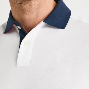 Polos de Golf de Alta Calidad 100% Algodón Bordados para Hombre, Blancos, Transpirables, con Bordado Personalizado, Camiseta Polo de Manga Corta - Product Image 4