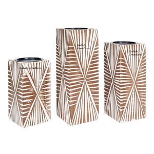 Wholesale Rate Pure Mango Wood Pillar <b>Candle</b> Holder Stand Hand-Curved Design Whitewashed Set Home Hotel Easter - Product Image 1