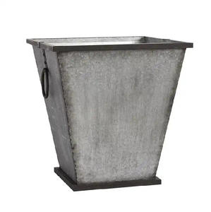 Nouveau jardinière de fleurs en fer galvanisé de forme ovale gris fini pour pot de fleur décoratif et jardinières de salon - Product Image 3