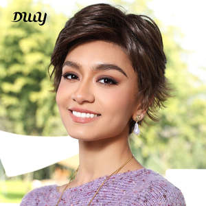 วิกผมสั้นสังเคราะห์ Kinsley-DWY สีน้ำตาลอ่อน แบบมีเชือกผูกด้านหน้า แสกได้ตามต้องการ วิกผมสังเคราะห์สีน้ำตาล - Product Image 3