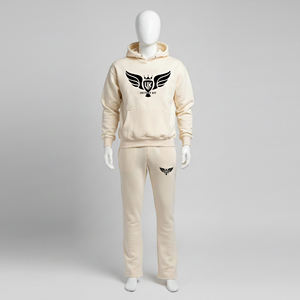 ชุดวอร์มสีเบจพิมพ์ลายตามสั่งสำหรับผู้ชาย ชุดลำลองสไตล์สตรีทที่เป็นมิตรต่อสิ่งแวดล้อม - Product Image 2