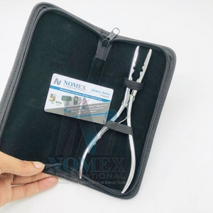 Pince d'extension de cheveux multifonctionnelle professionnelle avec 3 trous de sertissage de perles de finition argentée personnalisée et outil d'ouverture de perles - Product Image 6