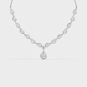 IGI Certified Lab Grown Round Diamond Pendant <b>Necklace</b> for Women 925 <b>Solid</b> Sterling <b>Silver</b> Floral Drop Design Jewelry - Product Image 1