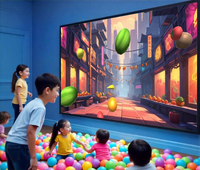 Système de projection de jeu de lancer de boule de mur intérieur interactif Équipement publicitaire d'amusement pour enfants pour centres