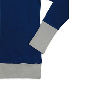 Suéter Personalizado Azul y Gris, Cárdigan Sólido con Logotipo Bordado, Corte Holgado, Cuello en V, Unisex, Talla Grande, Precio Bajo - Product Image 4