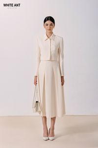 Impressionnant blanc court femmes vestes à manches longues BERNICE CROPTOP veste femmes vêtements 85% Polyester 15% Spandex Vietnam - Product Image 3