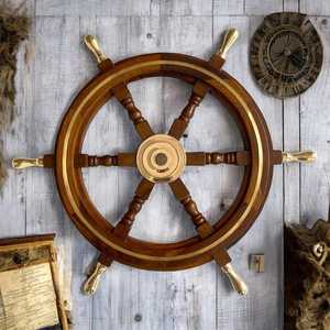 Handcrafted Eco-Friendly Modern Brass Ship Wheel <b>Nautical</b> Wall <b>Decor</b> - Product Image 4